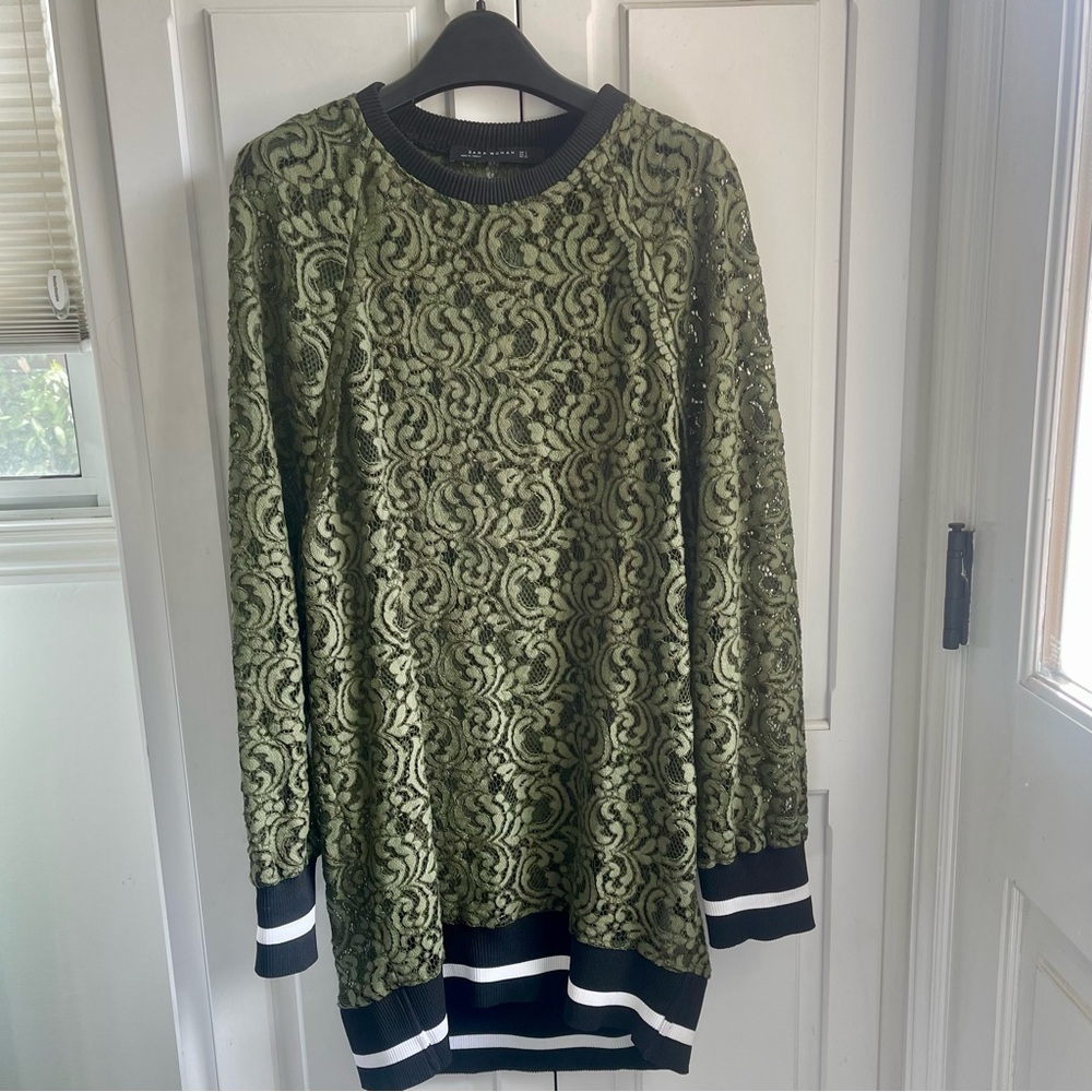 Zara Olive Green Lace Top Size S